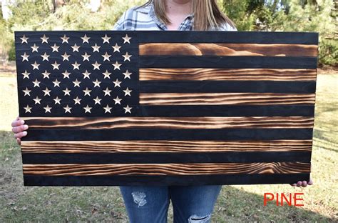 Rustic Wooden American Flag Distressed American Flag Burnt Etsy