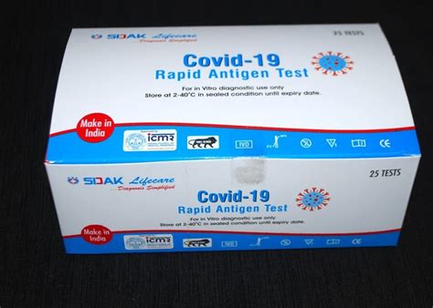 Sidak Lifecare Covid 19 Rapid Antigen Test Kit Icmr Approved Corona