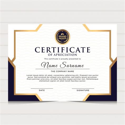 Premium Vector Elegant Blue Gold Diploma Certificate Template