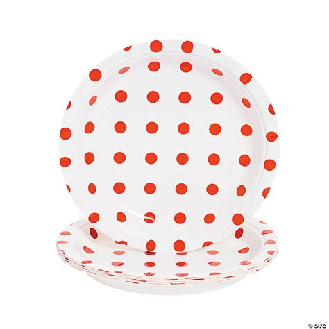 Red Polka Dot Paper Dessert Plates 8 Ct Discontinued
