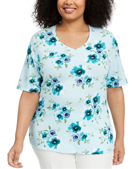 Karen Scott Plus Size Floral Print T Shirt Created For Macys