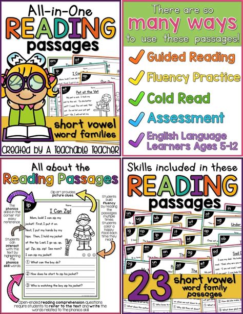 First Grade Reading Comprehension Reading Fluency Reading Passages