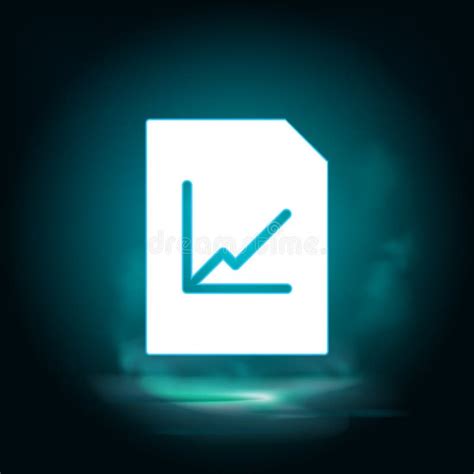 Chart Data File Vector Icon Lighting Blue Smoke Neon Icon Chart