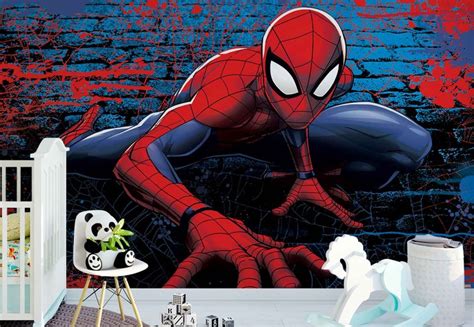 Papel Tapiz Mural 3d Spiderman Free Download Wallpaper For Baby Kids