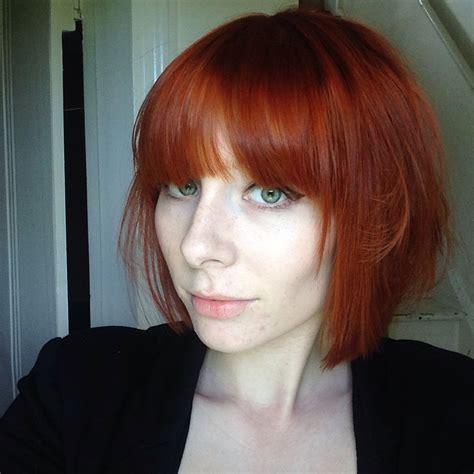 Copper Hair Bob With Full Fringe Bob With Fringe Full Fringe Bob With Bangs Short Fringe