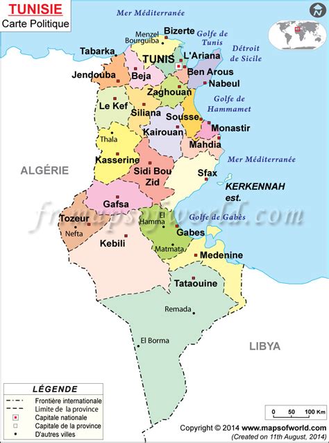 Info Carte De Tunisie Voyages Cartes