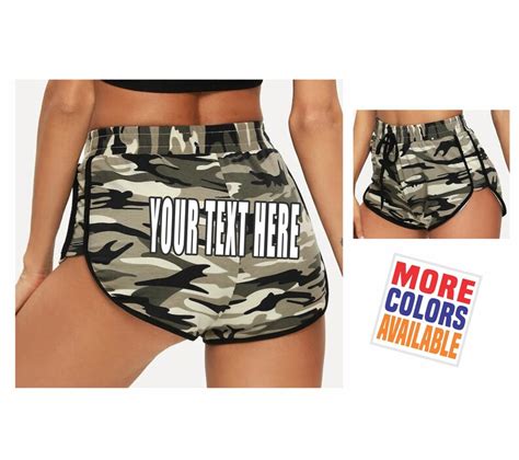 Custom Camo Shorts Gym Work Out Retro Booty Cheeky Sexy Hot Etsy