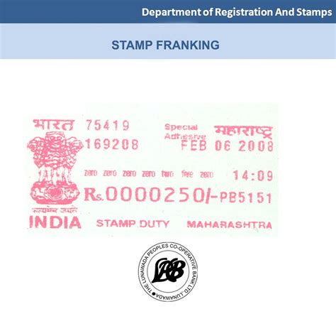 Stamp Franking Lunawada Peoples Co Op Bank Ltd