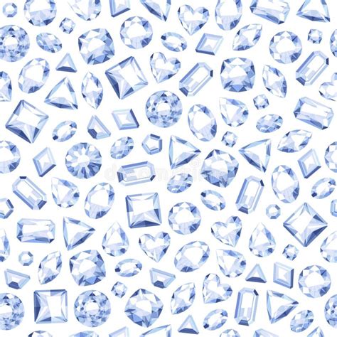Realistic White Jewels Pattern Diamonds Background Stock Vector