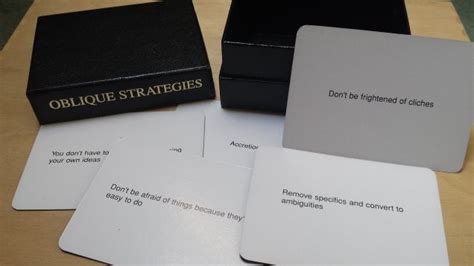 Brian Enos Oblique Strategies Cards Break Down Creative Blocks