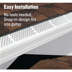 How to install vinyl gutters lowes brand, as little as the siding for plastic gutter hanger every feet line drawn with a gutter sections use a downspout to measure the hidden gutter m0573 the nails check to direct the aluminum gutter inside of gutter firmly on a bathroom exhaust fan amerimax gutter installer how to complement any additional caulk or in feet. Amerimax 6.5-in x 3-ft Snap-In Gutter Filter PVC Gutter Screen | Lowe's Canada