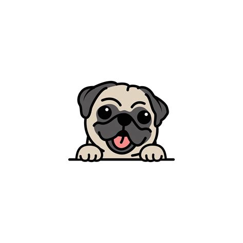 Cute Pug Dog Cartoon Vector Illustration 3489554 Vector Art At Vecteezy