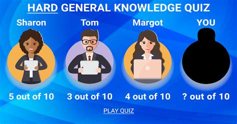 Expect questions about celebrities, questions about animals, questions about cheese (yes really) and some sporting trivia thrown into the mix, too. HARD General Knowledge Quiz