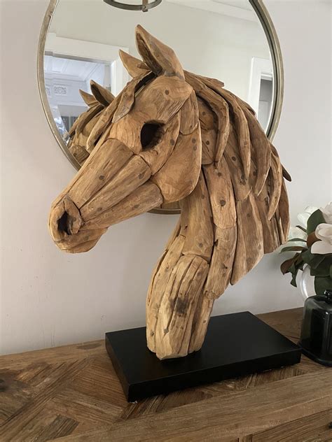Hand Crafted Teak Horse Head Sculpture Just Gorgeous Things