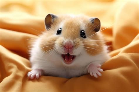 Premium Ai Image Funny Hamster With Stuffed Cheeks Smiling Sitting On
