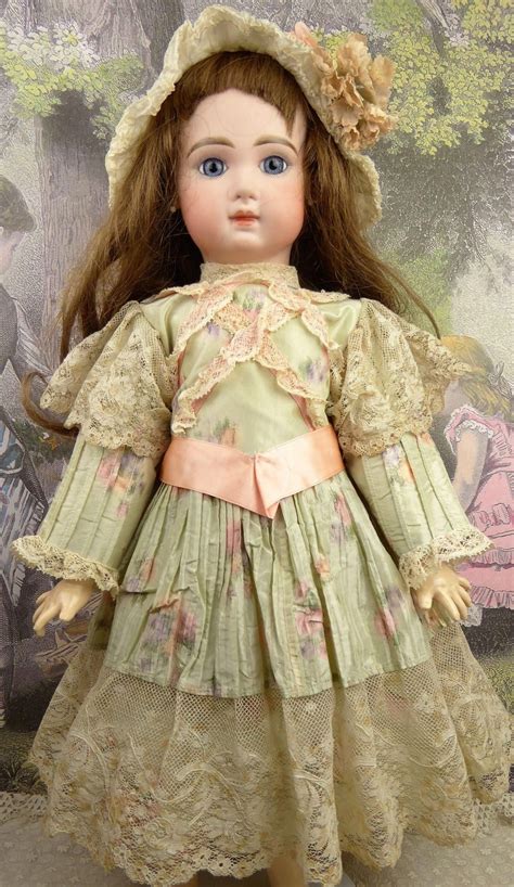 Wonderful French Antique Dolls Dress Of Exquisite Patterned Silk With