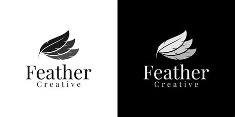 Simple Minimalist Elegant Feather Logo Design Vector 6917034 Vector Art