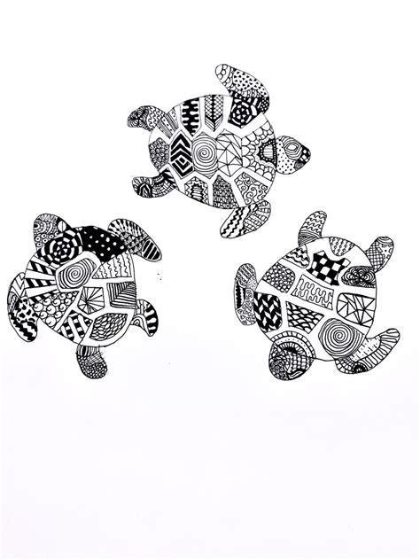 Sea Turtle Zentangle From Instagram Zentangle Instagram Art Wall