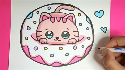 Ausmalbilder zum ausdrucken donut, 2021 bilder und fotos für. Kawaii Baby Katze in einem Donut malen - Kawaii BIlder ...