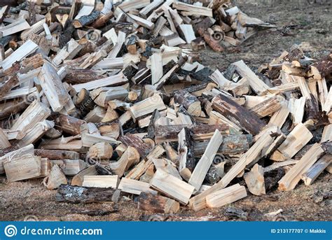 Pile Of Firewood On A Heap Stock Image Image Of Rustic 213177707