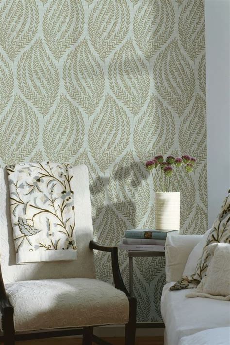 Pin By Jen On Interior Sage Green Wallpaper Living Room Feature