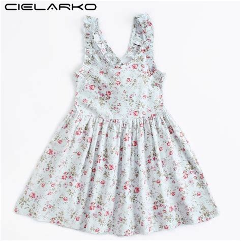 Cielarko Strap Girls Backless Dress 2018 Summer Girl Floral Print