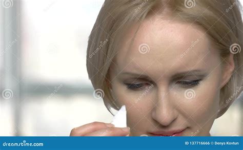 Close Up Face Of Middle Aged Crying Woman Stock Footage Video Of Pain Face 137716666