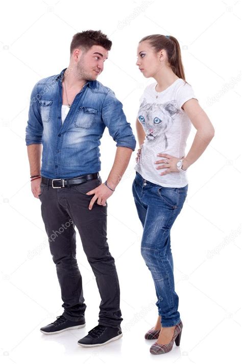 Couple Standing Next To Each Other Stock Photo Feedough