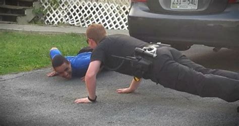 Police Officer Does Push Ups To Calm Boy With Autism