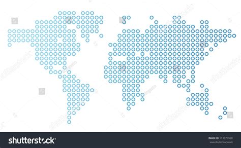 Blue Dotted World Map Vector Illustration Map Vector World Map