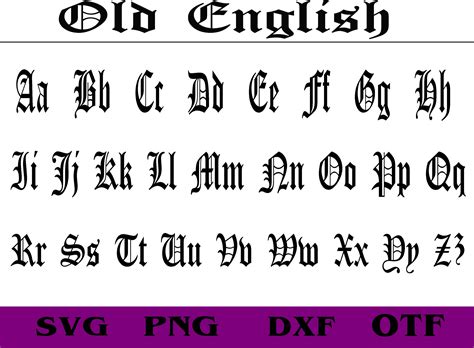 Old English Svg Old English Font Old English Alphabet Etsy