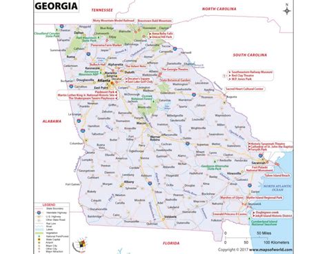 Buy Map Of Georgia Usa In Raster And Vector File Format