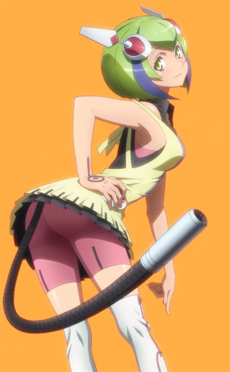 Yurizaki Mira Dimension W Highres 10s 1girl Ass Breasts Green Eyes Green Hair Tail