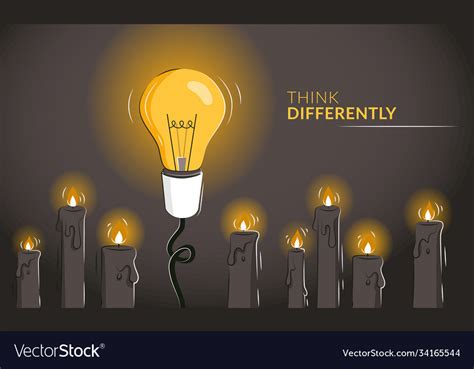 Think Differently Motivational Horizontal Banner Vector Image