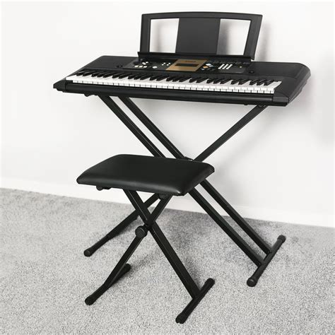 Folding Double Braced X Frame Adjustable Keyboard Music Stand W Straps