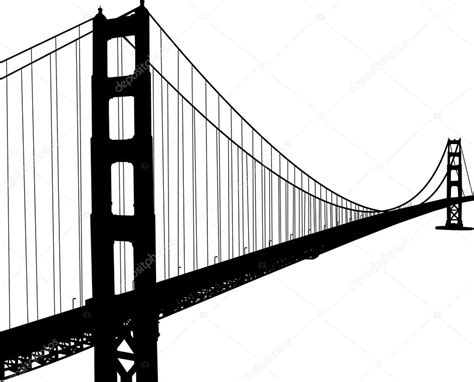 Silhouette Of Golden Gate Bridge — Stock Vector © Tinica 10523678
