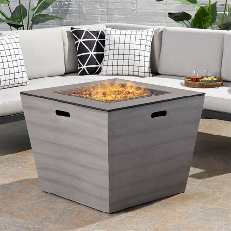 Ebern Designs Ainsley Outdoor Modern Concrete Propane Fire Pit Table