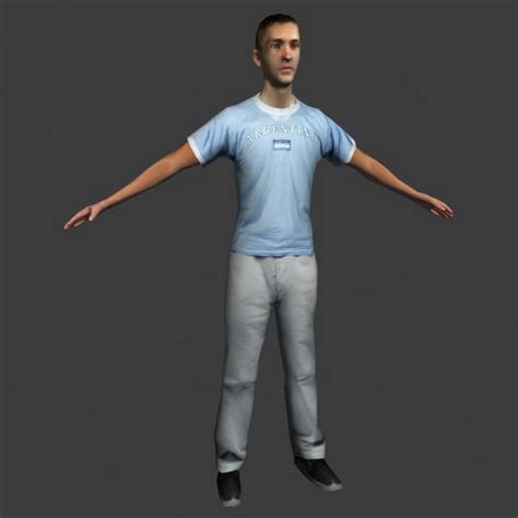 Young Man In T Pose 3d Model 3ds Maxlightwaveobject Files Free