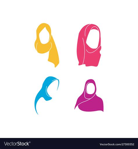 Hijab Woman Religious Graphic Design Template Vector Image