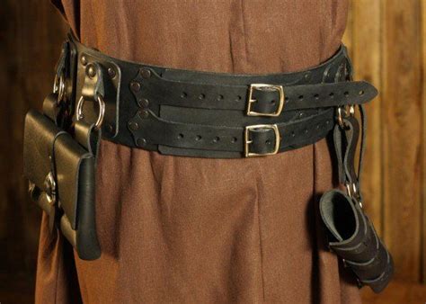 Medieval Broad Belt 10cm With Snap Hook Rings Medieval Belt