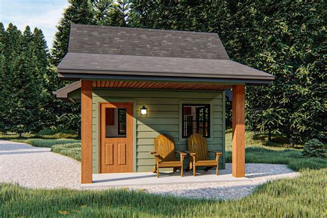 Simple Backyard Cottage Plan With Kitchenette 62933dj Architectural