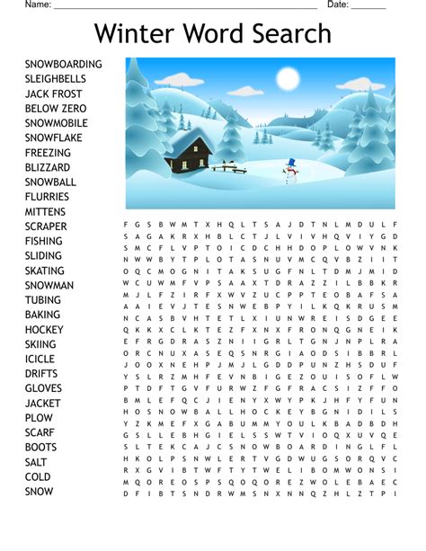 Printable Winter Word Puzzles Pic Fisticuffs