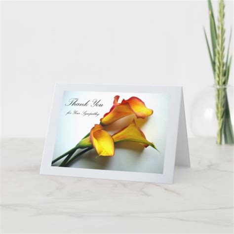 Thank You For Sympathy Calla Lilies Zazzle Com