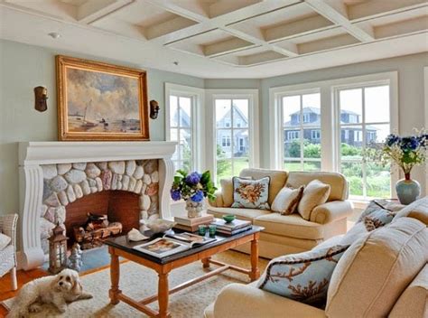 Cozy Nautical New England Style Living Room Decor Ideas