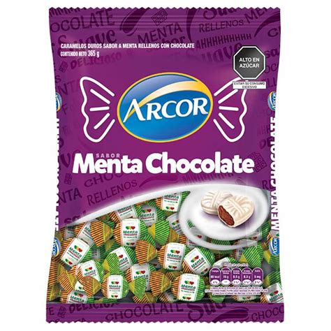 Caramelos Arcor Sabor A Menta Con Chocolate Bolsa 409gr Plazavea