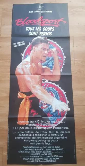 AFFICHE CINÉMA FILM BLOODSPORT de 1988 Jean Claude Van Damme 60x160cm