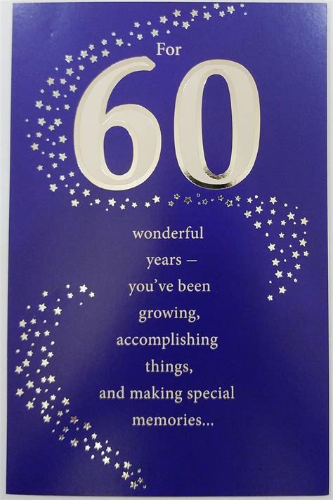 For 60 Wonderful Years Happy 60th Birthday Greeting Card