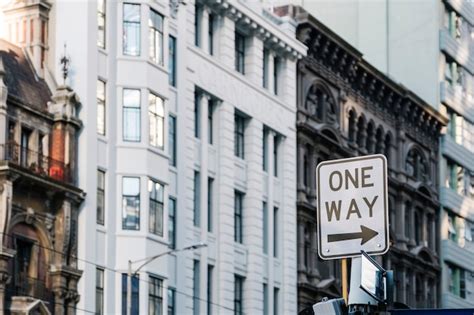 One Way Sign In City Photo Free Download