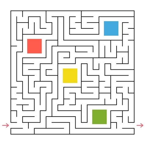 Um Labirinto Quadrado Colete Todas As Formas Geométricas E Encontre