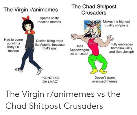 The Chad Shitpost Crusaders The Virgin Ranimeme Spams Shitty Reaction